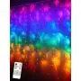 Rainbow LED String Curtain Lights with Remote, USB Fairy Rainbow Icicle Lights for Girls Room, Kids Room, Mermaid Decor, Christmas Décor, Unicorn Décor, Birthday, Party Décor(Premium Version)