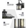 Eapudun Outdoor Wall Mount Light | Modern Exterior Porch Lantern Light Fixture, Matte Black Die-cast Aluminum Finish with Clear Glass, WLA1300-MBK