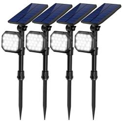 Solar Spotlights Outdoor 22 LED Waterproof Landscape Spot Light Auto On/Off Flood Lamp for Garden Yard Patio Lawn Garage Driveway