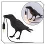 Crow Table lamp，Artificial Bird Shaped Table Lamp，Bird Wall Lamp Light LED Table Lamps，Desk Lamp Night Light for Adults Kids for Bedrooms, Living Rooms, Office Decoration (Black-B)