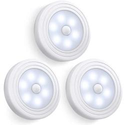 Motion Sensor Light, Closet Light, Wall Light, Stick Anywhere with No Tools, Battery Operated Lights, LED Night Lights, Perfect for Staircase, Hallway, Bathroom, Bedroom, Kitchen, Cabinet (3 Pack)