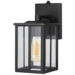 DEWENWILS Dusk to Dawn Outdoor Wall Light, Exterior Wall Lantern with Photocell Sensor, E26 Socket, Clear Glass, Waterproof, Black Wall Sconce Fixture for Porch, Garage, Doorway