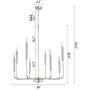 Wellmet 8-Light Modern Chandelier for Dining, Living Room, Bedroom and Kitchen Island Lighting, Contemporary Champagne Silver Hanging Pendant Ceiling Lights Fixture,26 inches Dia