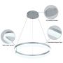 LED Modern Chandelier 1-Ring Circular Pendant Light Flush Mount Pendant Lighting for Living Room Dining Room, 6000k, Silver, by ROYAL PEARL