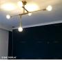 LYNICESHOP Sputnik Chandelier, Geometric Line Chandelier, Modern Minimalist Golden Creative Lamps, for Dining/Living Room Bedroom Study Art Pendant Lamp (5 Light/Gold)