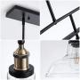 Modern 3-Light Pendant Lighting ,Adjustable Kitchen Island Lights Hanging Height Lamps with Glass Shade Linear Chandelier Ceiling Light for Dining Living Open Kitchen Room