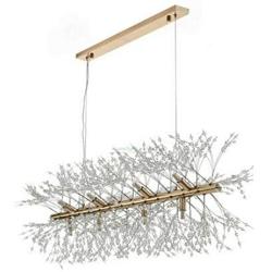 Modern Creative Linear Dandelion Chandelier Firework Chandelier G9 Lamp Holder Kitchen Dining Living Room Ceiling Lamp Lighting Fixture LED Light Home Decoration Hanging Installation Chandelier Gold