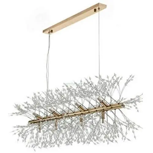Modern Creative Linear Dandelion Chandelier Firework Chandelier G9 Lamp Holder Kitchen Dining Living Room Ceiling Lamp Lighting Fixture LED Light Home Decoration Hanging Installation Chandelier Gold
