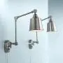 Mendes Modern Wall Lamps Plug in Set of 2 Brushed Nickel for Bedroom Living Room Reading - 360 Lighting