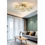 Modo Lighting Glass Ceiling Light Modern 10-Light Globe Chandeliers Mid Century Brass Ceiling Pendant lamp for Bedroom Living Room (10-Head Ceiling Light)