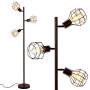 Brightech Robin - Industrial Tree Floor Lamp with 3 Cage Heads & Vintage Edison Bulbs - Rustic, Farmhouse Pole Light for Living Rooms - Free Standing LED Lighting for Bedroom - Black Brightech Robin - Industrial Tree Floor Lamp with 3 Cage Heads & Vintage Edison Bulbs - Rustic, Farmhouse Pole Light for Living Rooms - Free Standing LED Lighting for Bedroom - Black