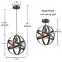 Truelite Industrial Metal Spherical Pendant Displays Changeable Hanging Lighting Fixture