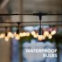 HBN Smart OutdoorPatio Lights RGBW Color & White LED Lights Smart String Light-24ft, 12 Round Bulbs, 2.4 GHz Only, Works with Alexa/Google Assistant, App Controlled, No Hub Needed, IP65 Waterproof