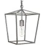 LITFAD Antique Nickel Lantern Pendant Lighting Industrial 1 Light Metal Ceiling Lamp LED Barn Pendant Light Ceiling Hanging Light with Adjustable Hanging Chain for Dining Room Kitchen Restaurant Bar