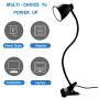 LED Desk Lamp with Clamp 3 Color Modes 10 Brightness Dimmer 360°Flexible Gooseneck USB Eye Protection Desk Light Clip on Reading Light for Bedroom Bed Headboard Office