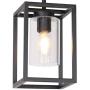 VINLUZ 1 Light Farmhouse Pendant Lighting Black Cage Chandelier Glass Shade Contemporary Modern Kitchen Island Lights Fixtures Ceiling Hanging Dining Room Living Room