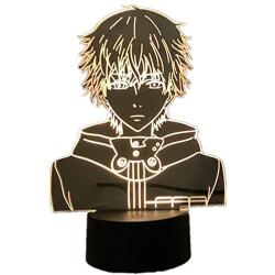 3D Led Night Light Anime Tokyo Ghoul Ken Kaneki Face Nightlight for Reading Room Decor Light Birthday Gift for Kids Touch 7 Color Changes USB Table Lamp Friends Gifts