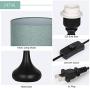 HAITRAL Modern Table Lamps, Vintage Bedside Lamps, Nightstand Lamps Set of 2 for Bedroom, Family Room, Living Room with Metal Base Fabric Lamp Shade - CadetBlue