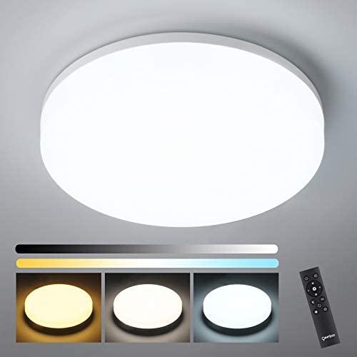 Oeegoo Modern Dimmable LED Ceiling Light with Remote, 18W 1800LM LED Flush Mount Ceiling Lights for Bedroom, Bathroom, Living Room, Kitchen (Waterproof, Timing, 3000K-6500K & 10%-100% Brightness)