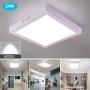 11.81'' 24W Led Flush Mount Ceiling Light, Square Surface Mounted Panel Lamp, Ceiling Light Fixture Non-Dimmable, 1920lm, Cool White, 120V, 150° Beam Angle, Lighting For Bedroom, Hallyway, Meeting Room