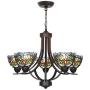 VINLUZ 5 Light Chandeliers Tiffany Style 7-inch Stained Glass Shaded, Oil Rubbed Bronze Vintage Pendant Lighting Traditional Ceiling Light Fixtures Hanging for Dining Room Living Room VINLUZ 5 Light Chandeliers Tiffany Style 7-inch Stained Glass Shaded, Oil Rubbed Bronze Vintage Pendant Lighting Traditional Ceiling Light Fixtures Hanging for Dining Room Living Room