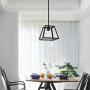 ELUZE One Light Vintage Farmhouse Pendant Lighting Metal Matte Black Finish Adjustable Hanging Height for Dining Room Kitchen Lighting Hallway Chandelier
