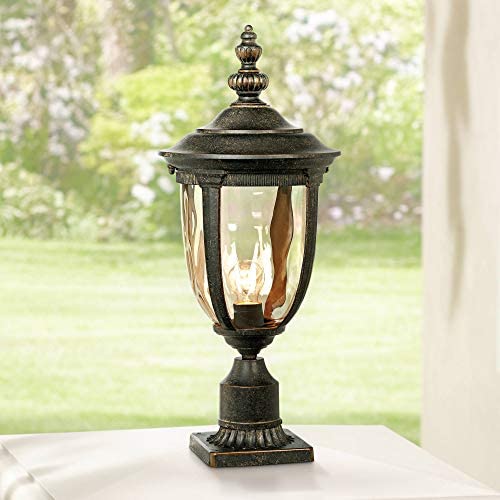 Bellagio Vintage Outdoor Post Light Bronze 25 inch Tall Fixture with Pier Mount for Deck Patio Entryway - John Timberland