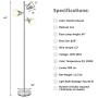 Tangkula 3-Light Floor Lamp, 64” Mid Century Modern 3 Light Tree, Standing Tall Pole Lamp with 3 LED Bulbs and Adjustable Heads, Reading Light for Living Room & Bedroom, 360 Lighting (Nickel)