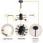 NEWSEE Sputnik Chandelier Modern 8-Light Glass Gold Globes Classic Mid Century Pendant Lighting Fixture Living Dining Room NEWSEE Sputnik Chandelier Modern 8-Light Glass Gold Globes Classic Mid Century Pendant Lighting Fixture Living Dining Room