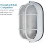 NOMA Outdoor Bulkhead Light | Marine Style Light | Waterproof Outdoor Wall Lantern | White Oval Shaped Light with Bevelled Glass Panels