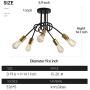 NEWSEE Flush Mount Ceiling Light Fixture Sputnik Chandelier Industrial Bedroom Lighting Fixtures Modern Style for Kitchen Dining Room Living Room Kitchen Hallway Cafe Bar (5 Light)