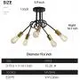 NEWSEE Flush Mount Ceiling Light Fixture Sputnik Chandelier Industrial Bedroom Lighting Fixtures Modern Style for Kitchen Dining Room Living Room Kitchen Hallway Cafe Bar (5 Light)