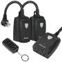 DEWENWILS Outdoor Indoor Remote Control Outlet Power Strip Weatherproof, Wireless Electrical Plug in Light Switches, Separately Controlled 3 Pack Receivers, 15 AMP, 100 FT Range, ETL Listed