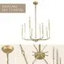 GEPOW Gold Modern Chandelier, 8-Light Candle Light Fixture for Dining Room, Bedroom, Kitchen, Living Room, Foyer, Entryway