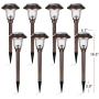 GIGALUMI 8 Pack Solar Pathway Lights, Solar Garden Lights Outdoor Warm White, Waterproof Led Path Lights for Yard, Patio, Landscape, Walkway (Brown)