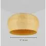 LITFAD LED Pendant Light Single Light Dome Shape Ceiling Light Rustic Rattan Pendant Lighting Modern Weave Ceiling Hanging Light for Dining Room Restaurant Living Room - 12''