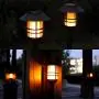 Flickering Flame Solar Pathway Flame Lights - Solar Lights Outdoor Torch Waterproof LED Metal Landscape Lights Heavy Lights Security Path Lights for Garden, Patio, Pathway, Balcony and Pool,4 Pack