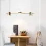 LAKIQ Modern Linear Pendant Lighting Fixture 3/5 Lights LED Chandelier Hanging Ceiling Light for Dining Table Living Room Kitchen Island(Black,3 Lights,Warm Light)