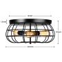 Vintage Semi Flush Mount Ceiling Light, Elibbren E26 Industrial Metal Cage Ceiling Light Fixture 3 Lights for Bedroom Kitchen Dining Room Living Room