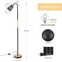 HAITRAL Modern Floor Lamp - Tall Standing Lamp with 360° Adjustable Swing Arm, Industrial Reading Lamps for Living Room, Bedroom, Office, College Dorm - Black (Without Bulb)