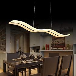 Modern LED Pendant Lighting with Remote Control, Acrylic Ceiling Lighting Fixture, Adjustable Height Chandeliers Hanging Light for Bedroom Living Room Dining Room Kitchen Island,120cm