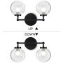 OOWOLF Bathroom Vanity Lighting, 5000K 650LM Matte Black Wall Sconce Light with 3.15 Inches Globe Glass Shape, Modern Wall Lamp for Bath Vanity Living Room Hallway Kitchen Bar Stairs(G9 LED Bulb 7W)