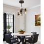 Joyxeon 6-Light Black and Gold Chandelier, LED Modern Chandeliers, Mid Century Ceiling Light Fixture, Industrial Pendant Lighting for Dining Room, Living Room, Kitchen, Entryway, 3000K 1500LM Bright