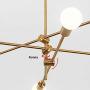 Modo Lighting Sputnik Chandelier 4-Light Golden Pendant Lighting Mid-Century Modern Ceiling Light Fixture for Kitchen Dining Room Living Room (4-Lights)