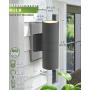 Modern Outdoor Wall Light 2 Pack, LMS 2-Light Aluminum Outdoor Wall Sconce Waterproof Porch Light, Sanded Dark Gray Finish, Tempered Glass, LMS-WL8-YT