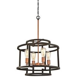 Westinghouse Lighting 6328100 Weston Four-Light Indoor Chandelier, Oil Rubbed Bronze and Washed Copper Finish