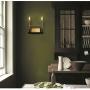 MOTINI Double Gold Wall Sconce Lighting Black and Brushed Brass Metal Vanity Light for Bathroom Bedroom, 2-Light E12 Candelabra Sconces, Gold