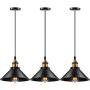 Licperron Industrial Pendant Light E26 E27 Base Vintage Hanging Pendant Lights Retro Pendant Light Fixture Home Kitchen Lighting 3 Pack