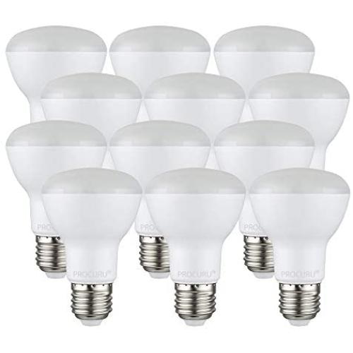 [12-Pack] PROCURU BR20 5000K Daylight Dimmable LED Mini-Flood Light Bulb 7W (50W), Indoor/Outdoor Rated