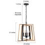 LOG BARN Foyer Pendant Light for Entryway, Dining Room Lighting Fixtures Hanging, Gold Black Chandelier with Adjustable Frames, 4-Light, W20”